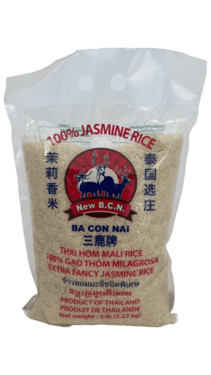 5 lb bag of Thai jasmine rice.