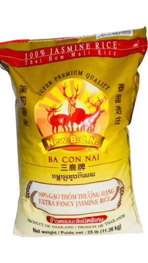 25 lb bag of Thai jasmine rice.
