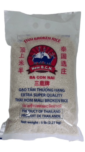 5 lb bag Thai Hom Mali broken rice.