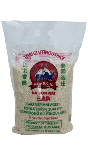 5 lb bag Thai glutinous rice.