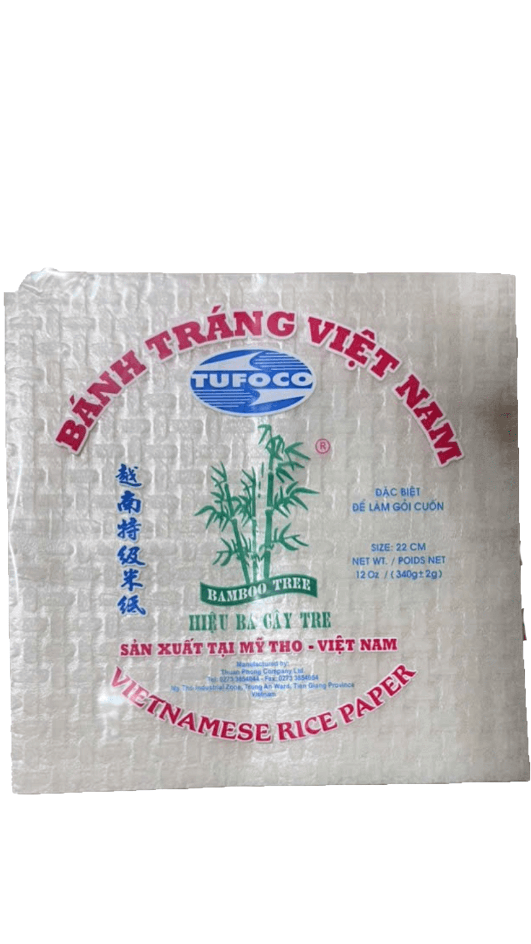 Vietnamese rice paper, 12 oz. bag.