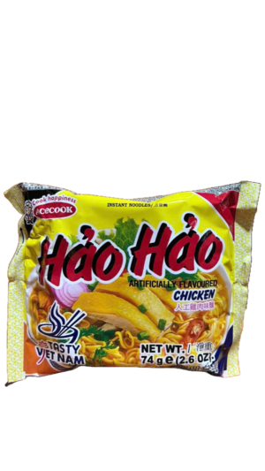 Hao Hao chicken flavored instant noodles package.