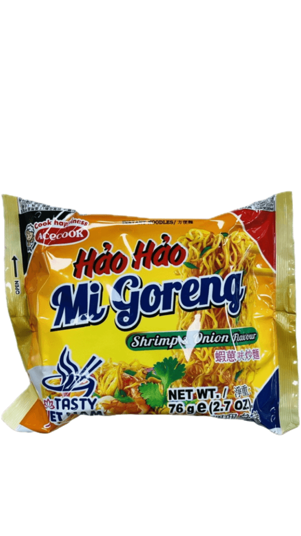 Hao Hao Mi Goreng noodle packaging.
