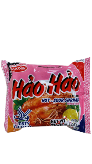 Hao Hao hot sour shrimp noodle package.