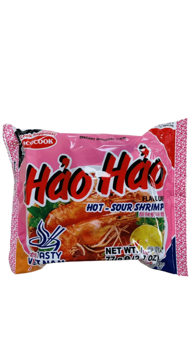 Hao Hao hot sour shrimp noodle package.