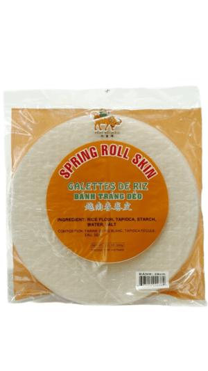 Spring roll skins in package.