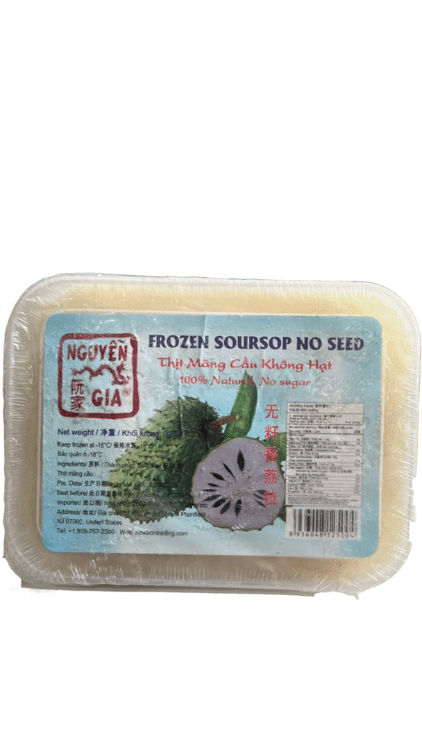 Frozen soursop package without seeds.
