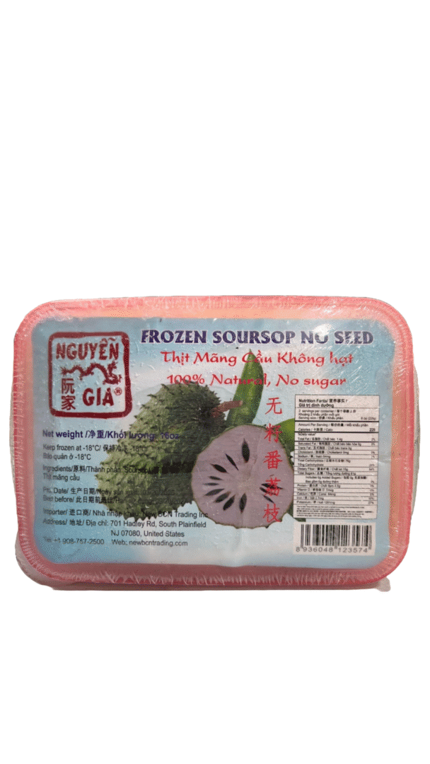 Frozen soursop package with label.