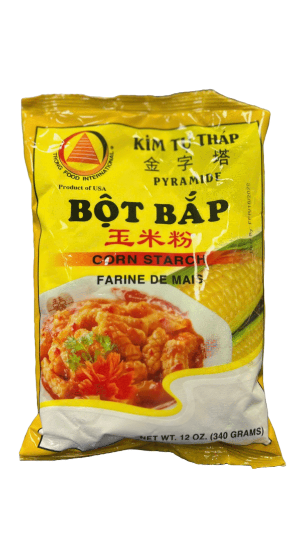 Yellow Pyramid corn starch packaging.