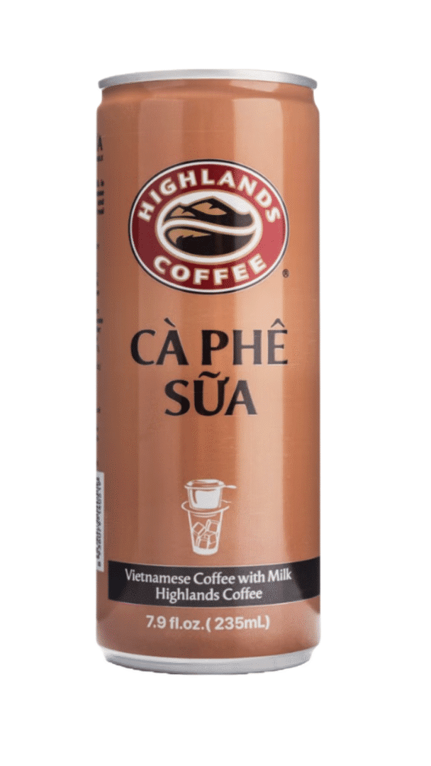 Vietnamese coffee can with milk, Highlands Coffee.