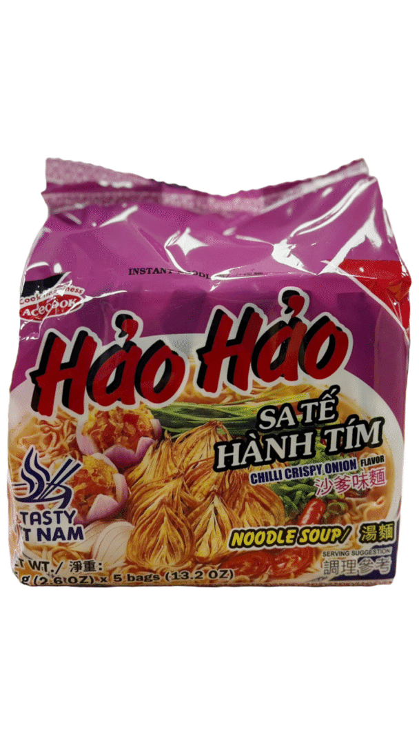 Hao Hao saté chili onion noodle package.