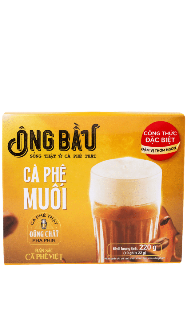 Vietnamese salted coffee packaging box.