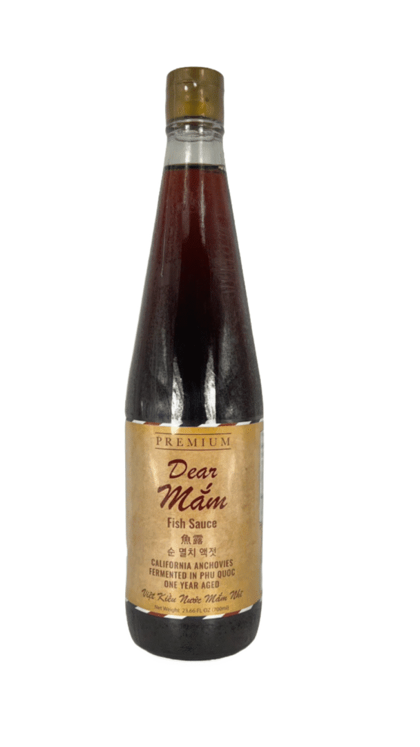 Bottle of Dear Mâm fish sauce.