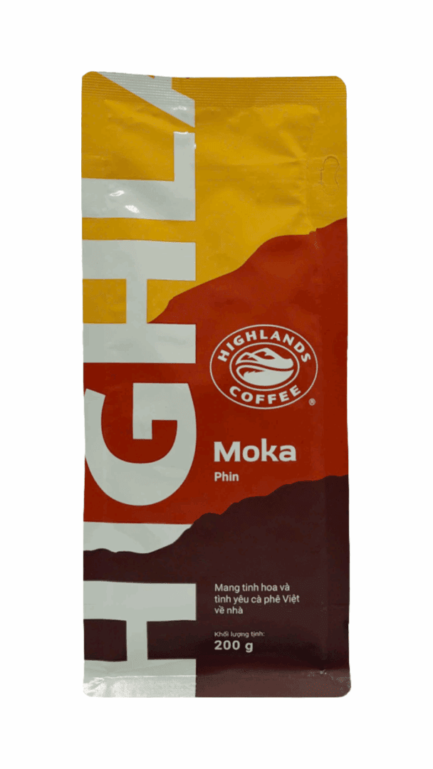 Highlands Coffee Moka Phin packaging.
