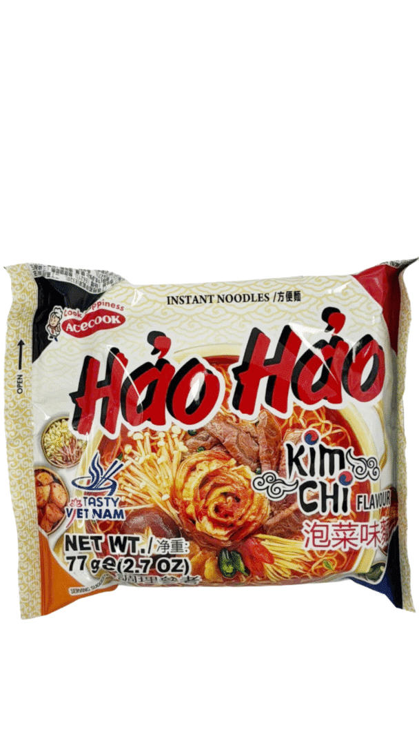 Hao Hao kimchi flavor instant noodles package.