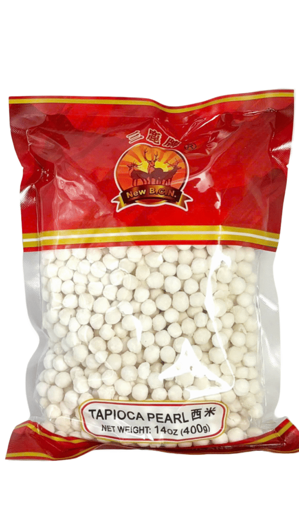 Red packaged tapioca pearls, 14oz.