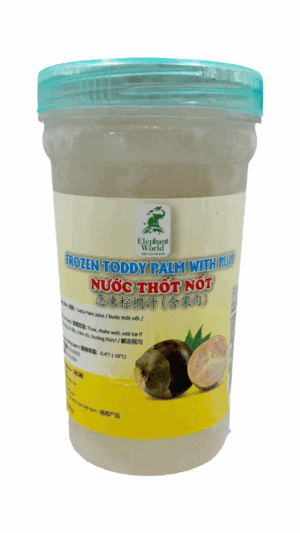 Frozen toddy palm with pulp container.