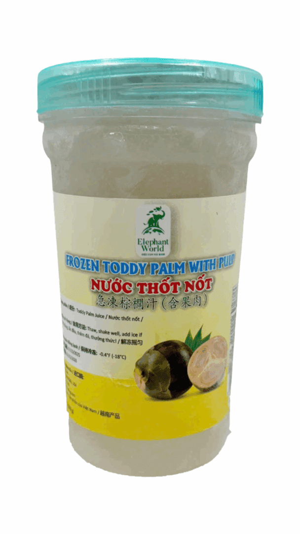 Frozen toddy palm with pulp container.