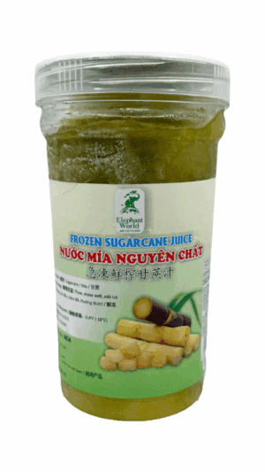 Jar of frozen sugarcane juice.