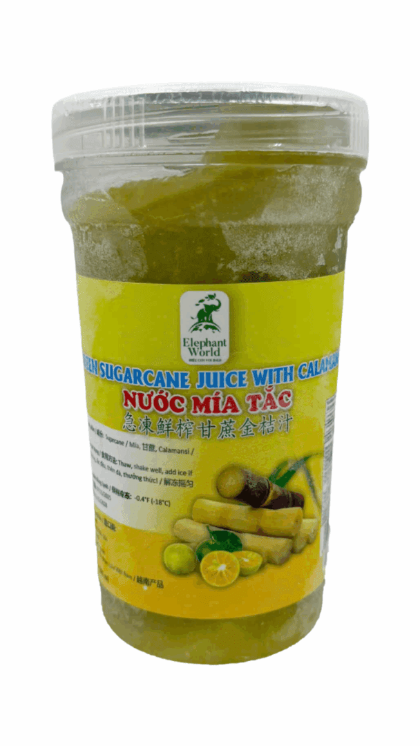 Sugarcane juice with calamansi in jar.