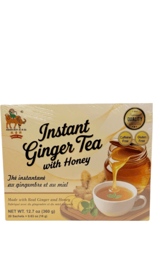 Instant ginger tea with honey packaging design.